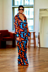 Conjunto de dos piezas de seda Ankara Ututu: elegante y cómodo