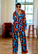 Conjunto de dos piezas de seda Ankara Ututu: elegante y cómodo