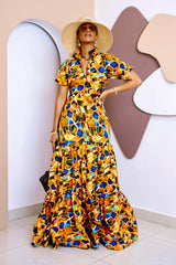 Omenana Kaftan Maxi Dress – Handmade African Ankara Elegance