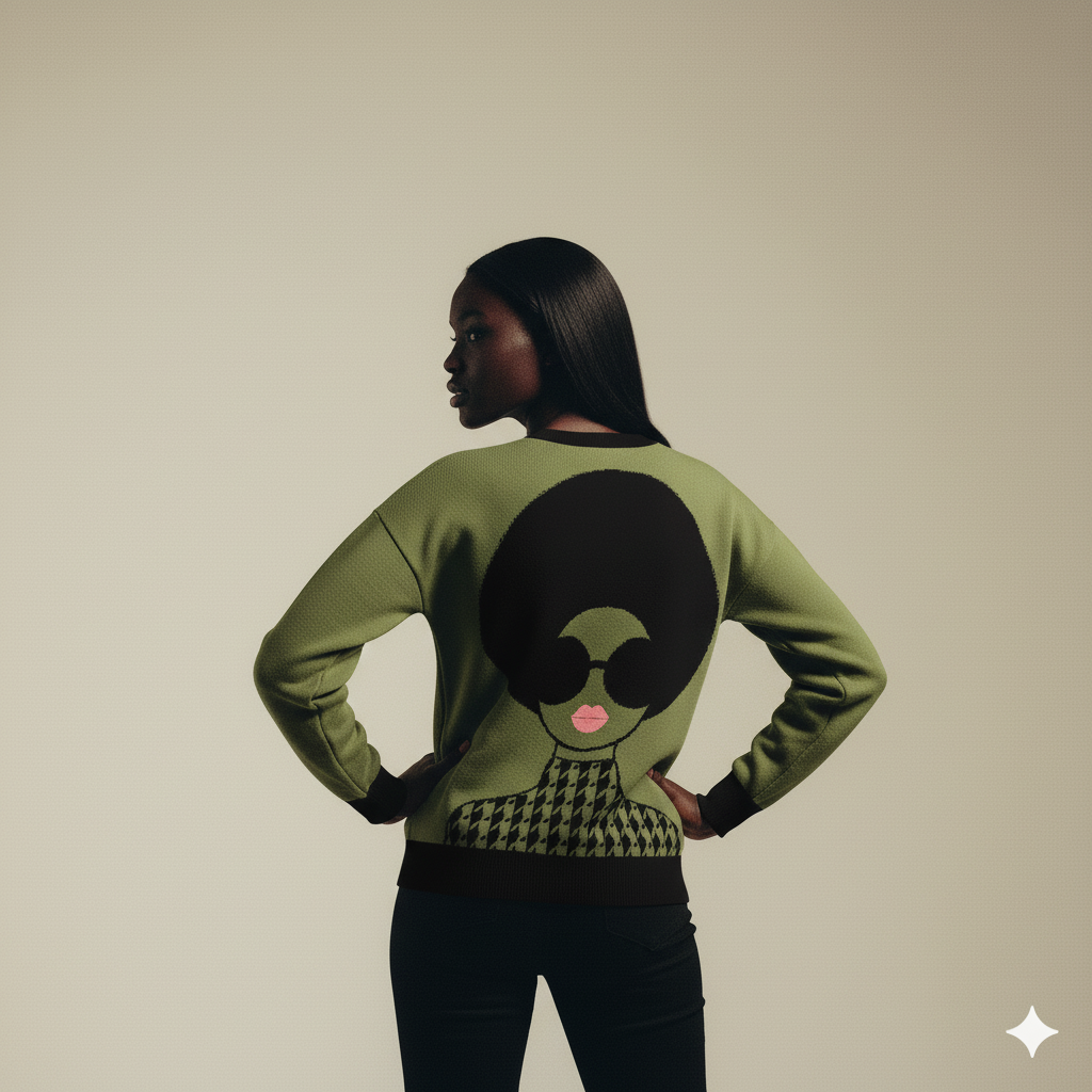 Angi Diva Knit Sweater - Green
