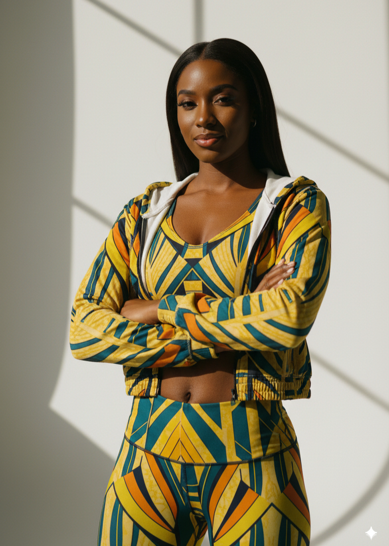 Eshe WOMEN'S  African Inspired CHIFFON CROPPED JACKET