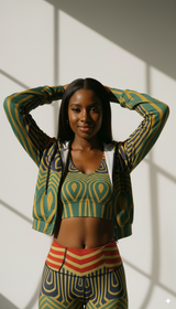 Zeya WOMEN'S  African Inspired CHIFFON CROPPED JACKET