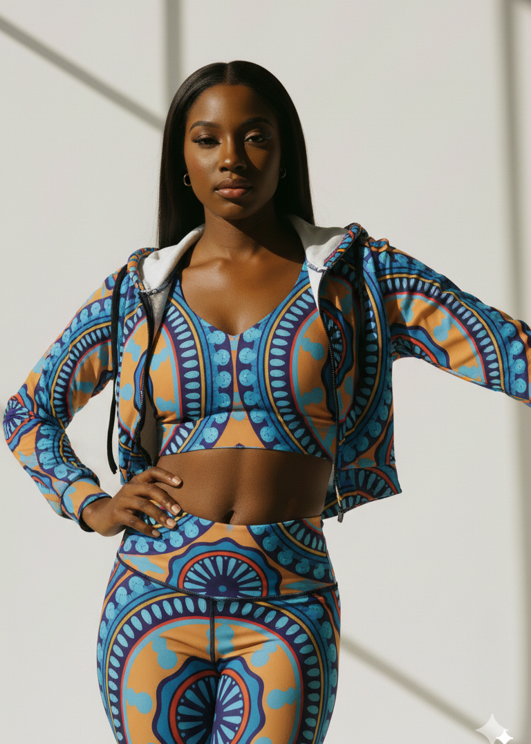 Nala WOMEN'S  African Inspired CHIFFON CROPPED JACKET
