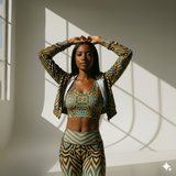 Maka WOMEN'S  African Inspired CHIFFON CROPPED JACKET