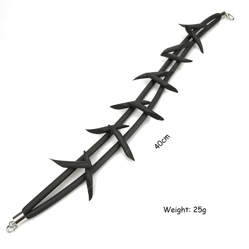 Thorn Choker - Rubber & Wood Geometric Necklace for Women