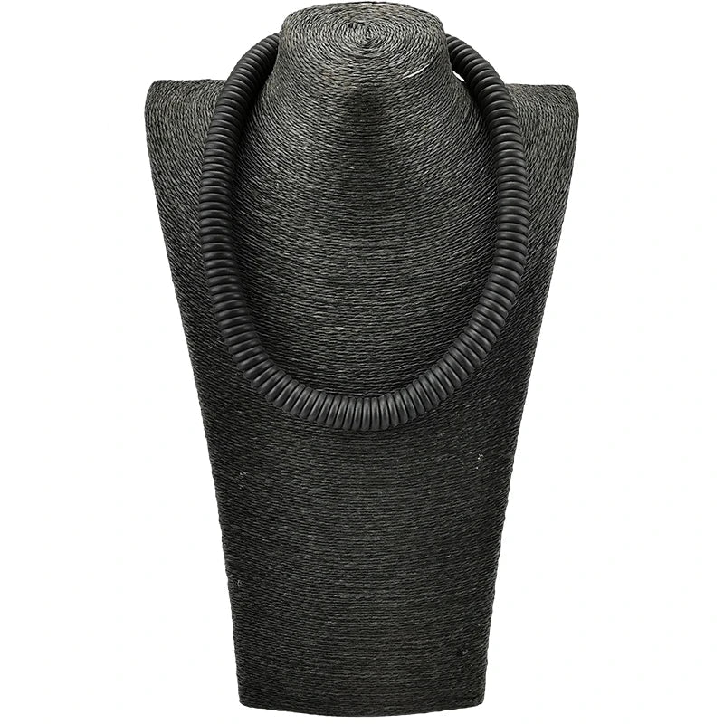 Rubber Choker: Handmade Black Statement Necklace for Women