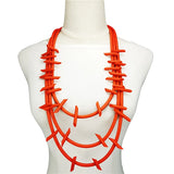 Red Statement Rubber Pendant Chain