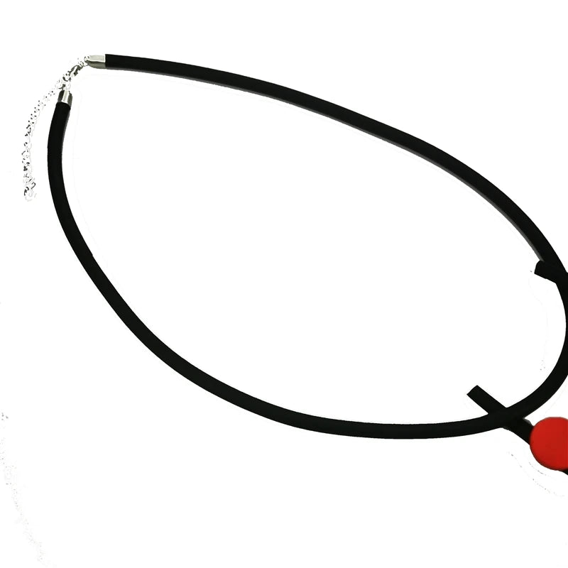 Red Wood Pendant Necklace - Designer Fashion Jewelry