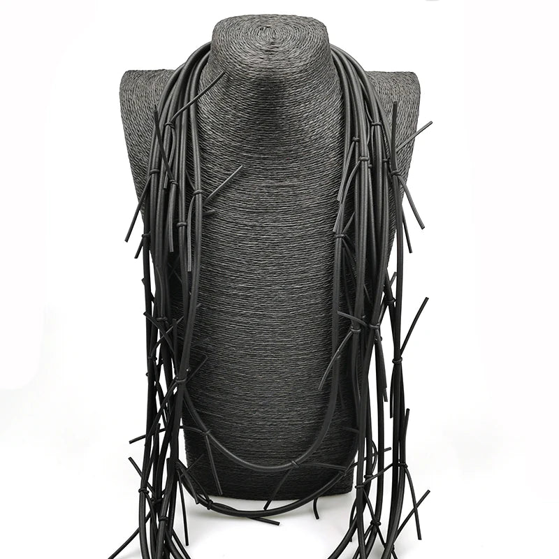 Hyperbole Statement Necklace - Modern Rubber Choker