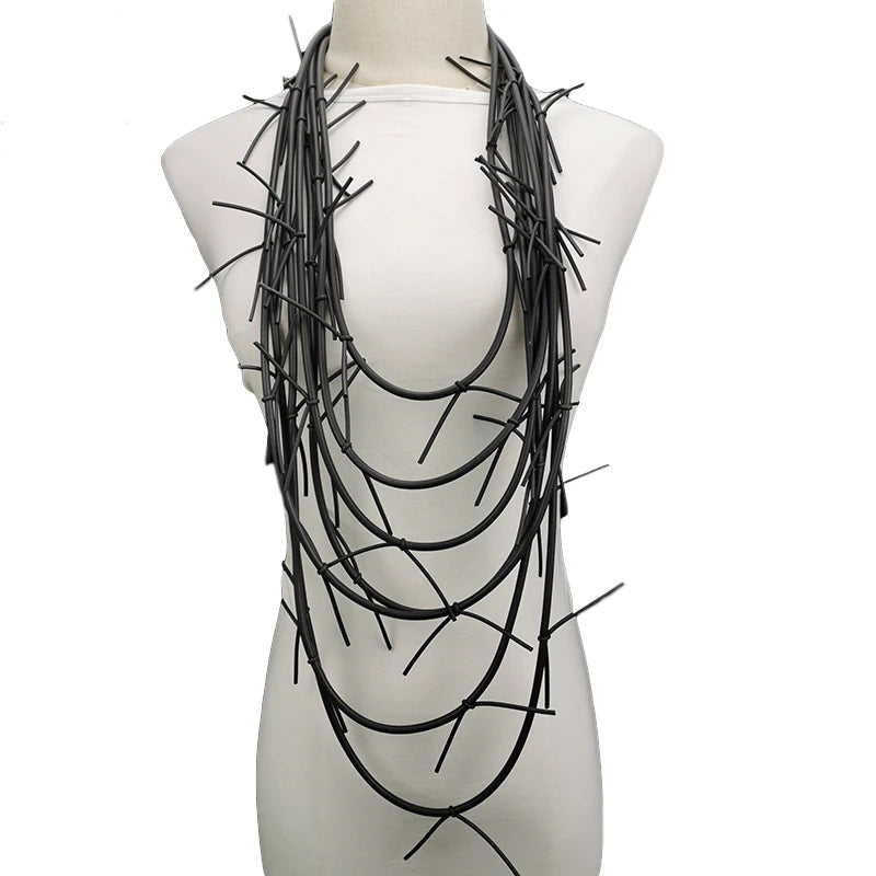 Hyperbole Statement Necklace - Modern Rubber Choker