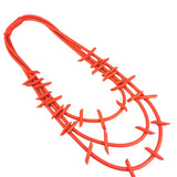 Red Statement Rubber Pendant Chain