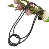 Black Rubber Choker Necklace with Round Pendant