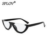 Retro Leopard Half-Frame Sunglasses: Cat Eye Vintage Shades UV400