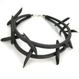 Thorn Choker - Rubber & Wood Geometric Necklace for Women