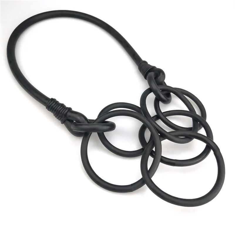 Bohemian Rubber Circle Pendant Necklace