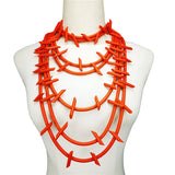 Red Statement Rubber Pendant Chain
