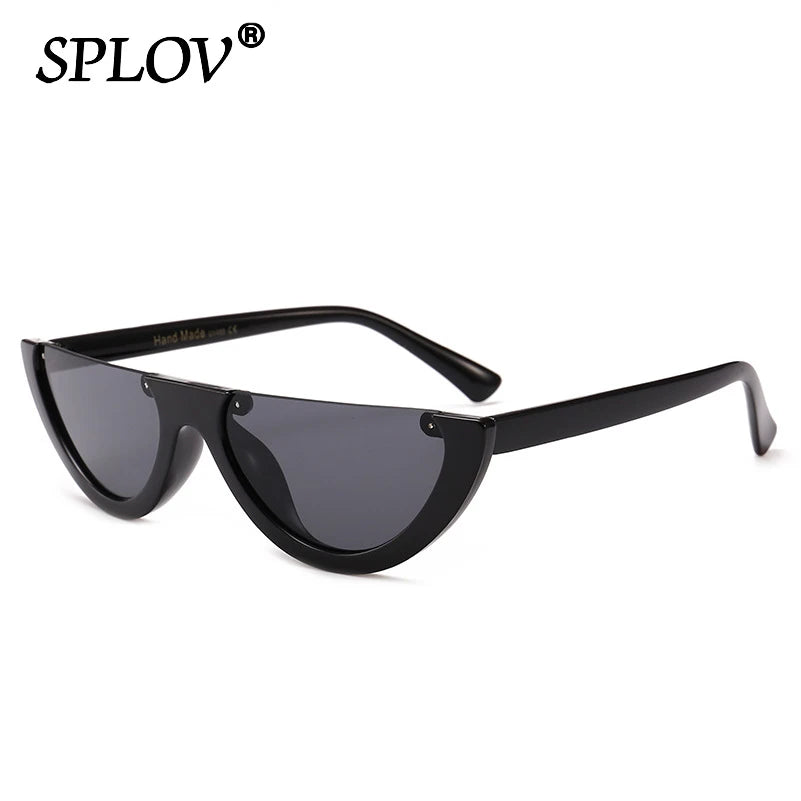 Retro Leopard Half-Frame Sunglasses: Cat Eye Vintage Shades UV400