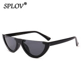 Retro Leopard Half-Frame Sunglasses: Cat Eye Vintage Shades UV400