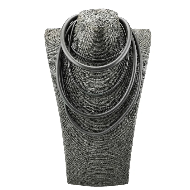 Avant-Garde Black Rubber Choker – Modern Punk Edge