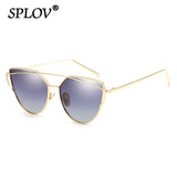 Rose Gold Cateye Sunglasses: Vintage Designer Mirror UV400 Eyewear