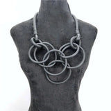 Bohemian Rubber Circle Pendant Necklace