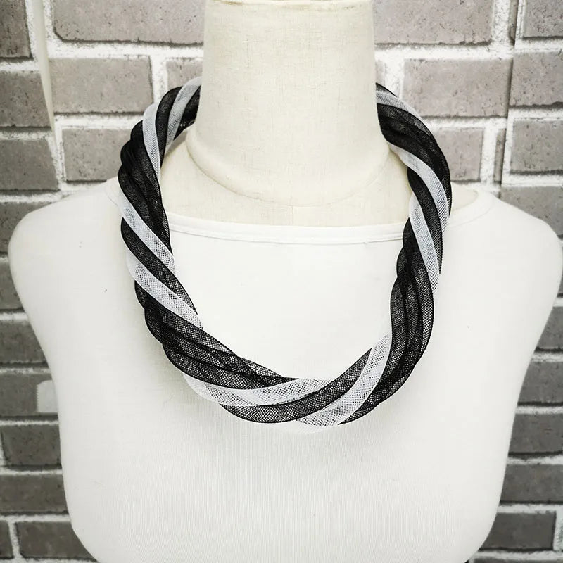 Luxury Mesh Ribbon Choker | Holographic 12-Color Collar Necklace