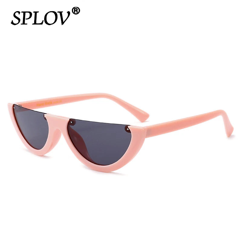 Retro Leopard Half-Frame Sunglasses: Cat Eye Vintage Shades UV400