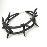Thorn Choker - Rubber & Wood Geometric Necklace for Women
