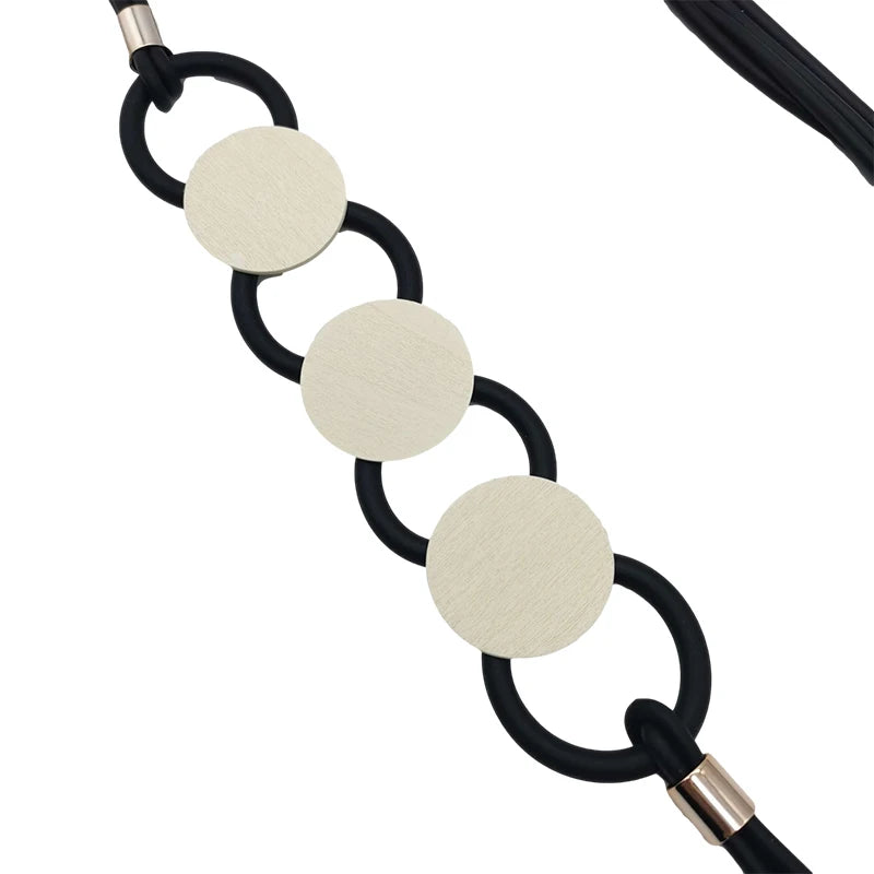 Rubber & Wood Pendant Necklace - Statement Jewelry