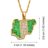 Nigeria Rhinstone Flag Necklace
