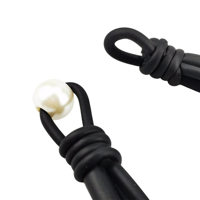 Rubber Choker Necklace - Round Pendant Sweater Chain