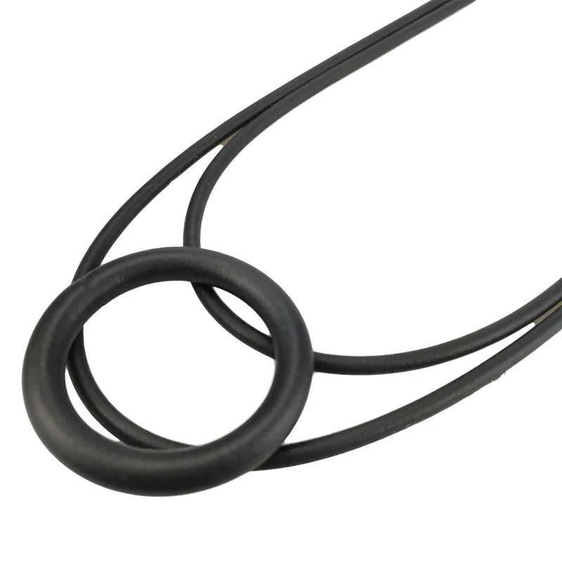Black Rubber Choker Necklace with Round Pendant