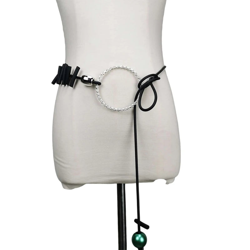 Statement Green Pearl Pendant Necklace - Adjustable Long Chain