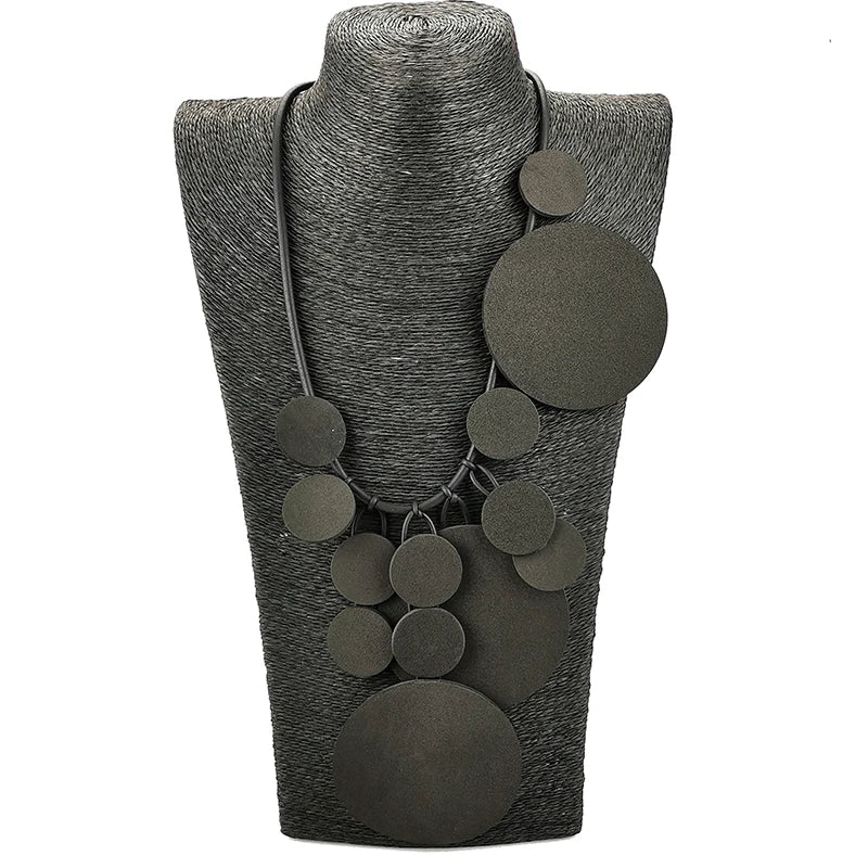 Geometric Pendant Necklace - Silicone & Alloy
