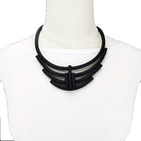 Geometric Choker Necklace - Handmade Multicolor Rubber & Aluminum