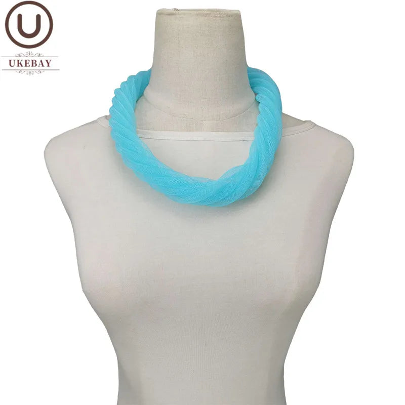 Luxury Mesh Ribbon Choker | Holographic 12-Color Collar Necklace