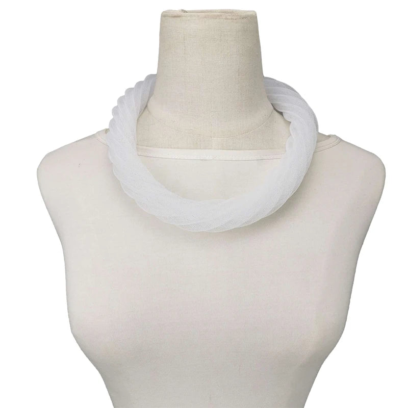 Luxury Mesh Ribbon Choker | Holographic 12-Color Collar Necklace