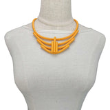 Geometric Choker Necklace - Handmade Multicolor Rubber & Aluminum