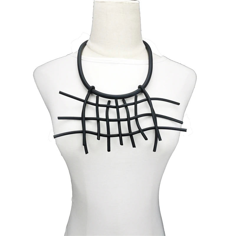 Geometric Rubber Charm Necklace - Punk & Gothic Chic