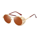 Steampunk Round Metal Sunglasses: Retro Shields UV400 | Designer Eyewear