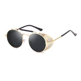 Steampunk Round Metal Sunglasses: Retro Shields UV400 | Designer Eyewear