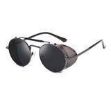 Steampunk Round Metal Sunglasses: Retro Shields UV400 | Designer Eyewear