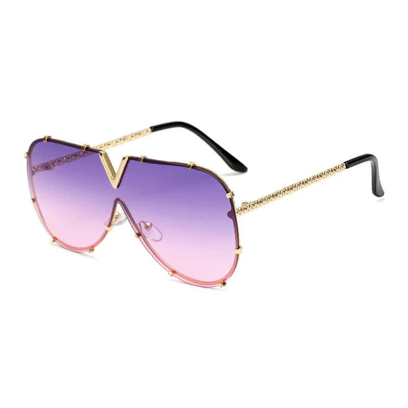 OEC CPO Men's Oversized Pilot Sunglasses - UV400 Gradient Designer Shades