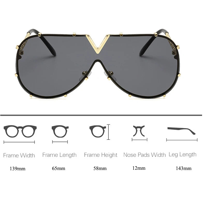 OEC CPO Men's Oversized Pilot Sunglasses - UV400 Gradient Designer Shades