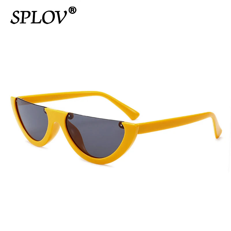 Retro Leopard Half-Frame Sunglasses: Cat Eye Vintage Shades UV400