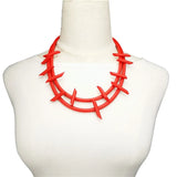 Red Statement Rubber Pendant Chain