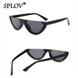 Retro Leopard Half-Frame Sunglasses: Cat Eye Vintage Shades UV400