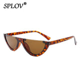 Retro Leopard Half-Frame Sunglasses: Cat Eye Vintage Shades UV400
