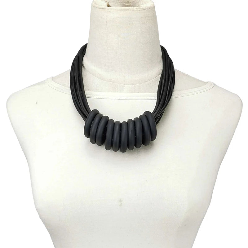 Rubber Choker Necklace - Designer Handmade Luxury Jewelry
