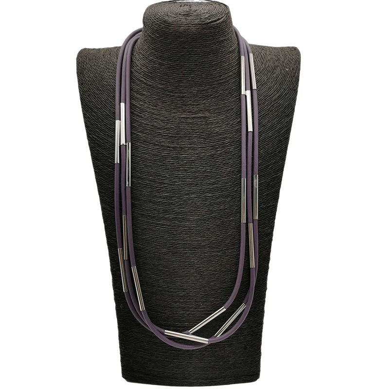 Chic Multicolor Rubber Choker Necklace - Modern & Handmade